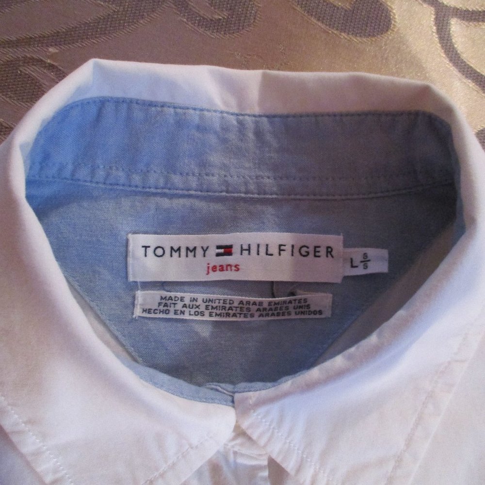TOMMY HILFIGER JEANS WHITE WAIST TIE TOP - Picture 5 of 16